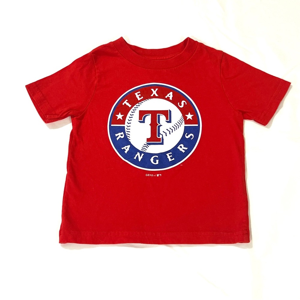 2T Red Texas Rangers Baseball Logo T-Shirt